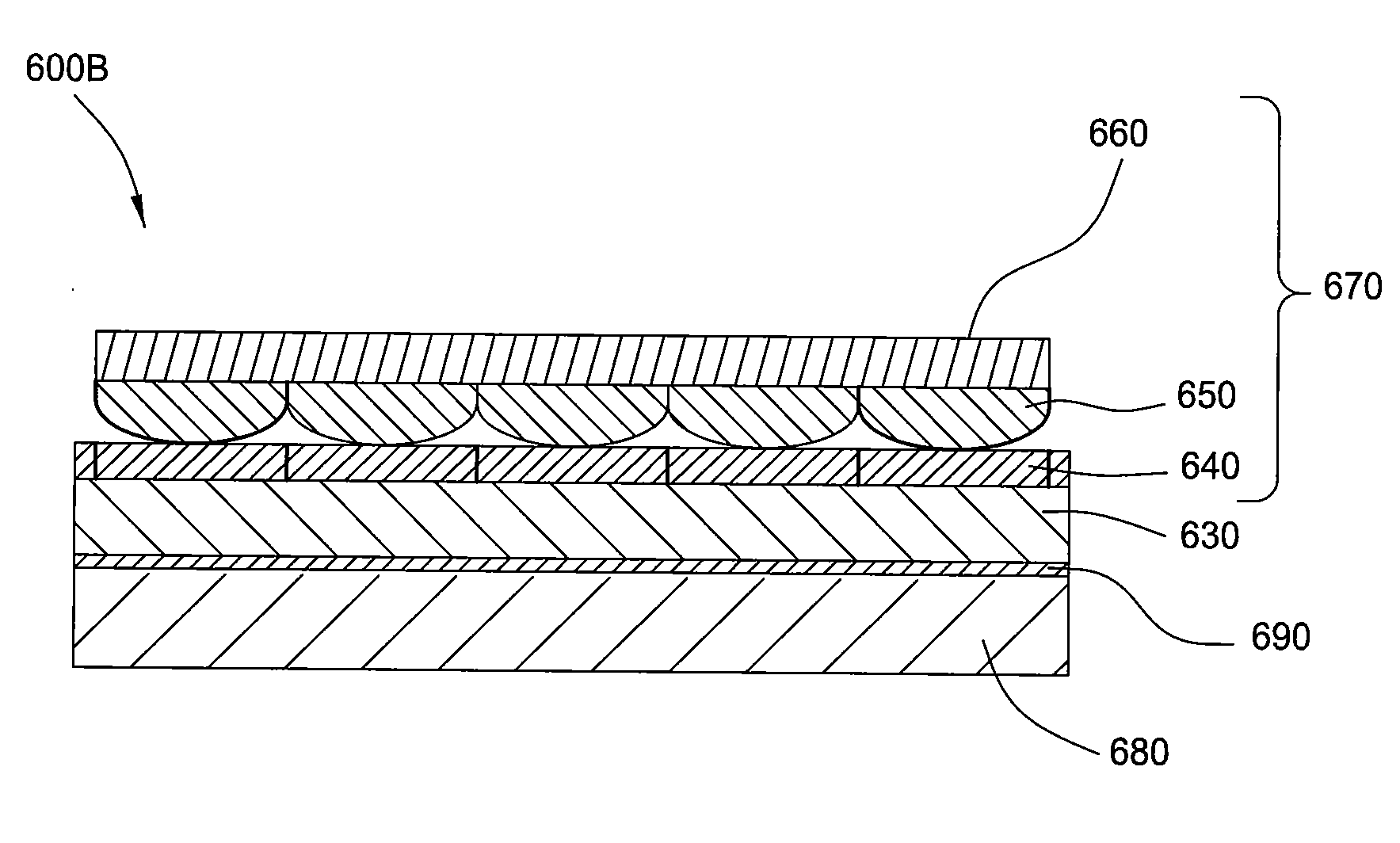 Epitaxial lift off stack having a universally shrunk handle and methods thereof