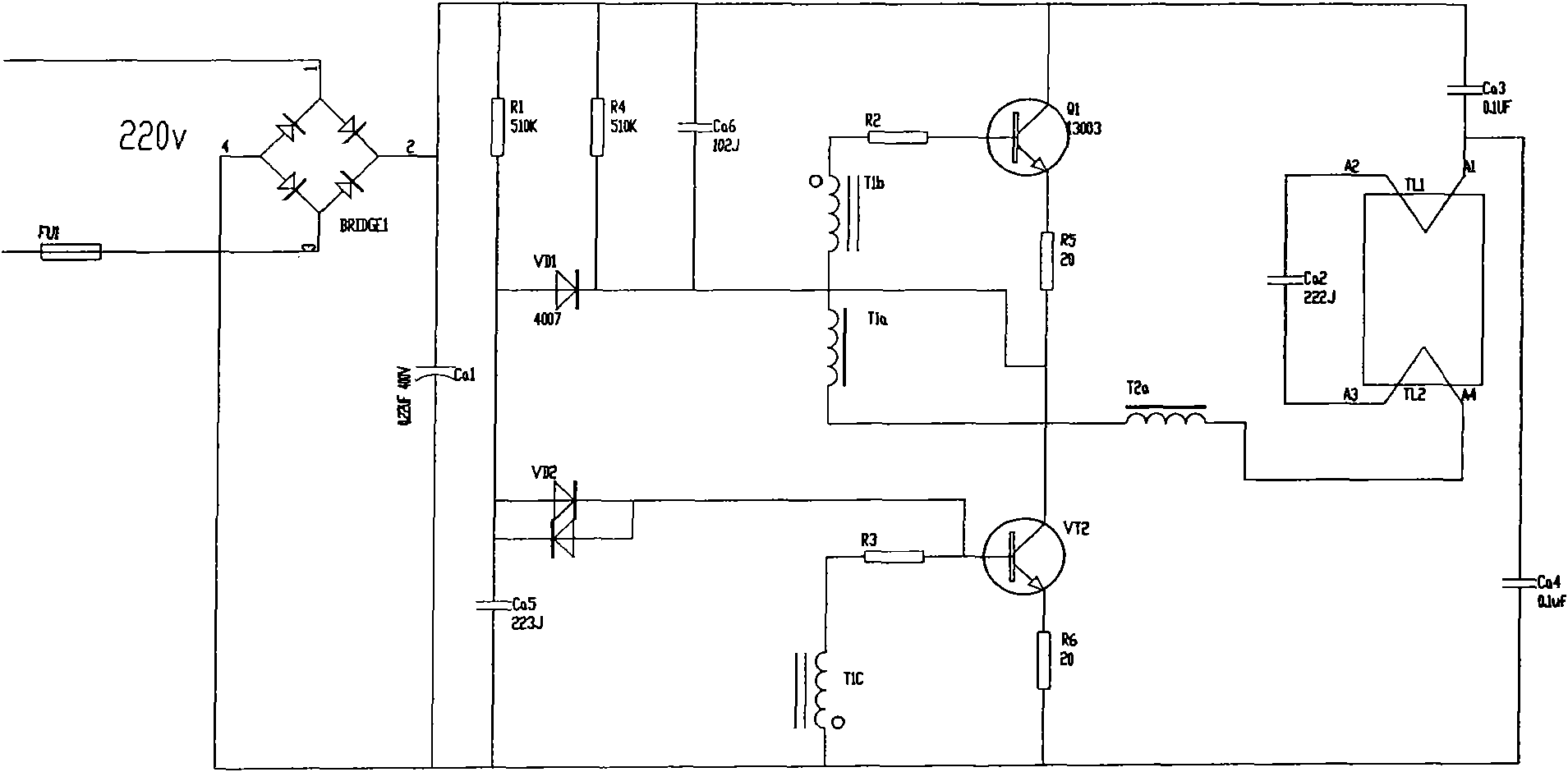 Electronic ballast for fluorescent lamp