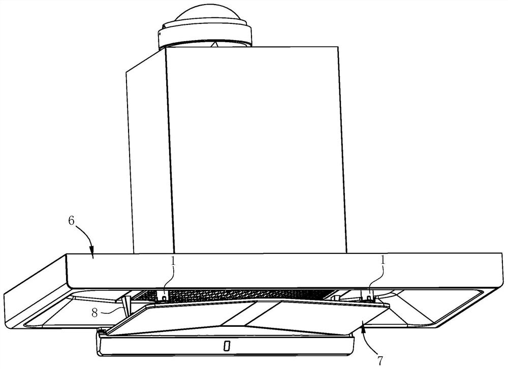 Connecting structure and range hood applying same