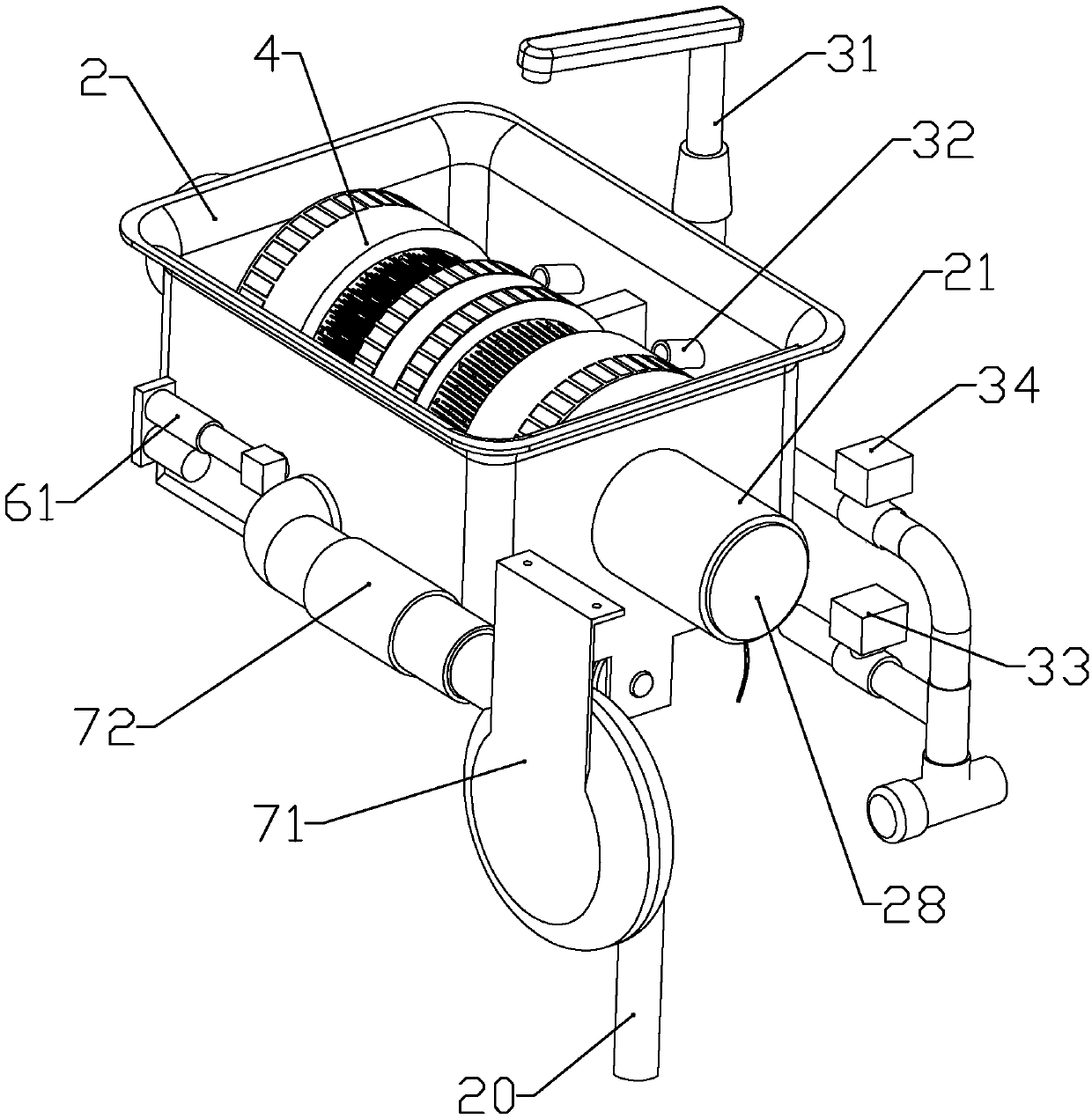 An automatic hand washing machine