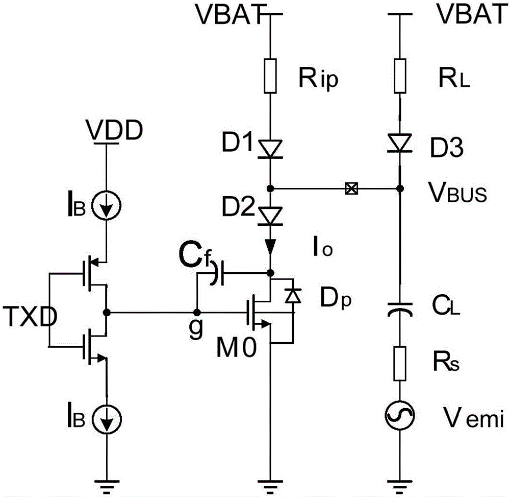 An anti-emi LIN bus signal driver