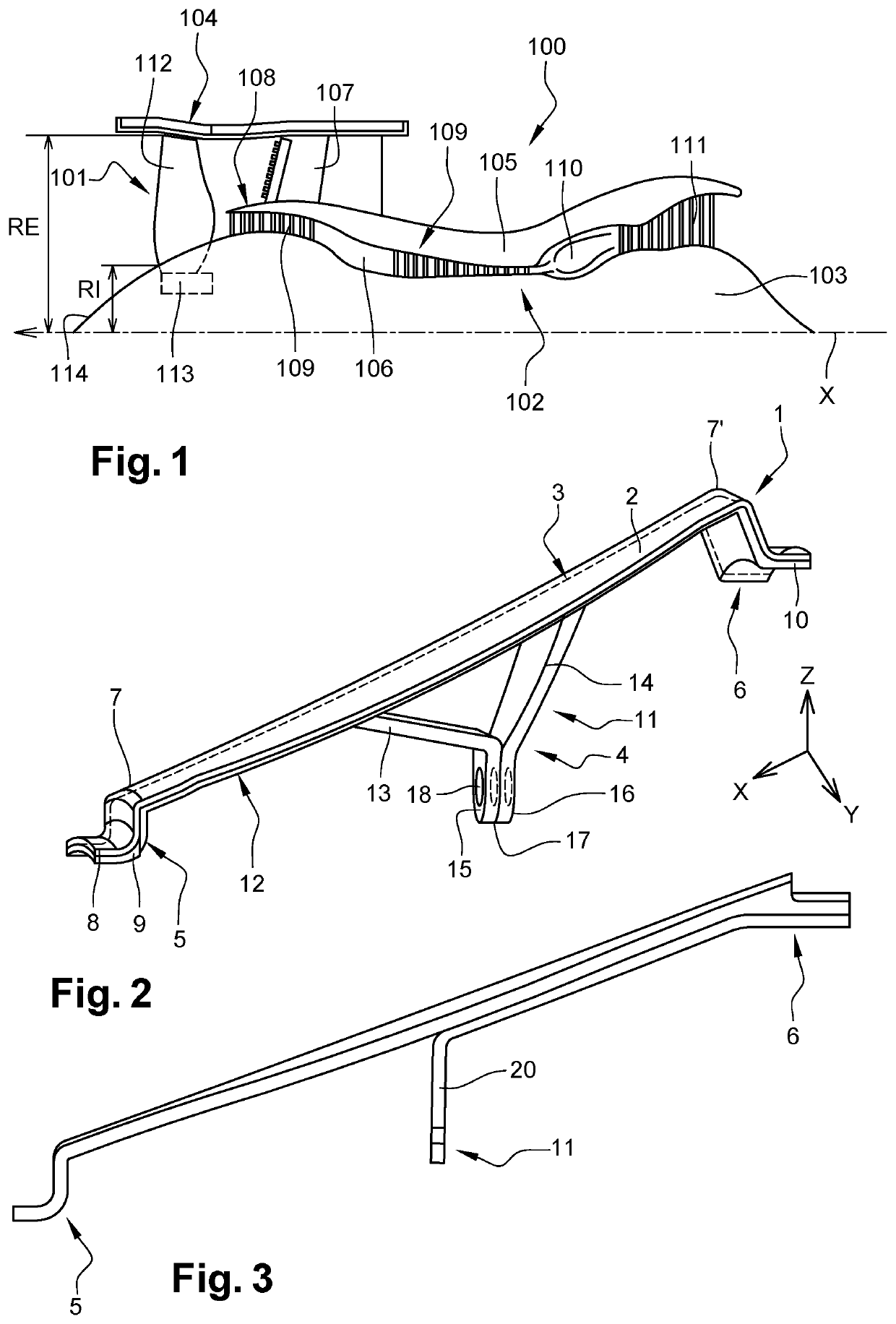 Preform with one-piece woven fibrous reinforcement for inter-blade platform