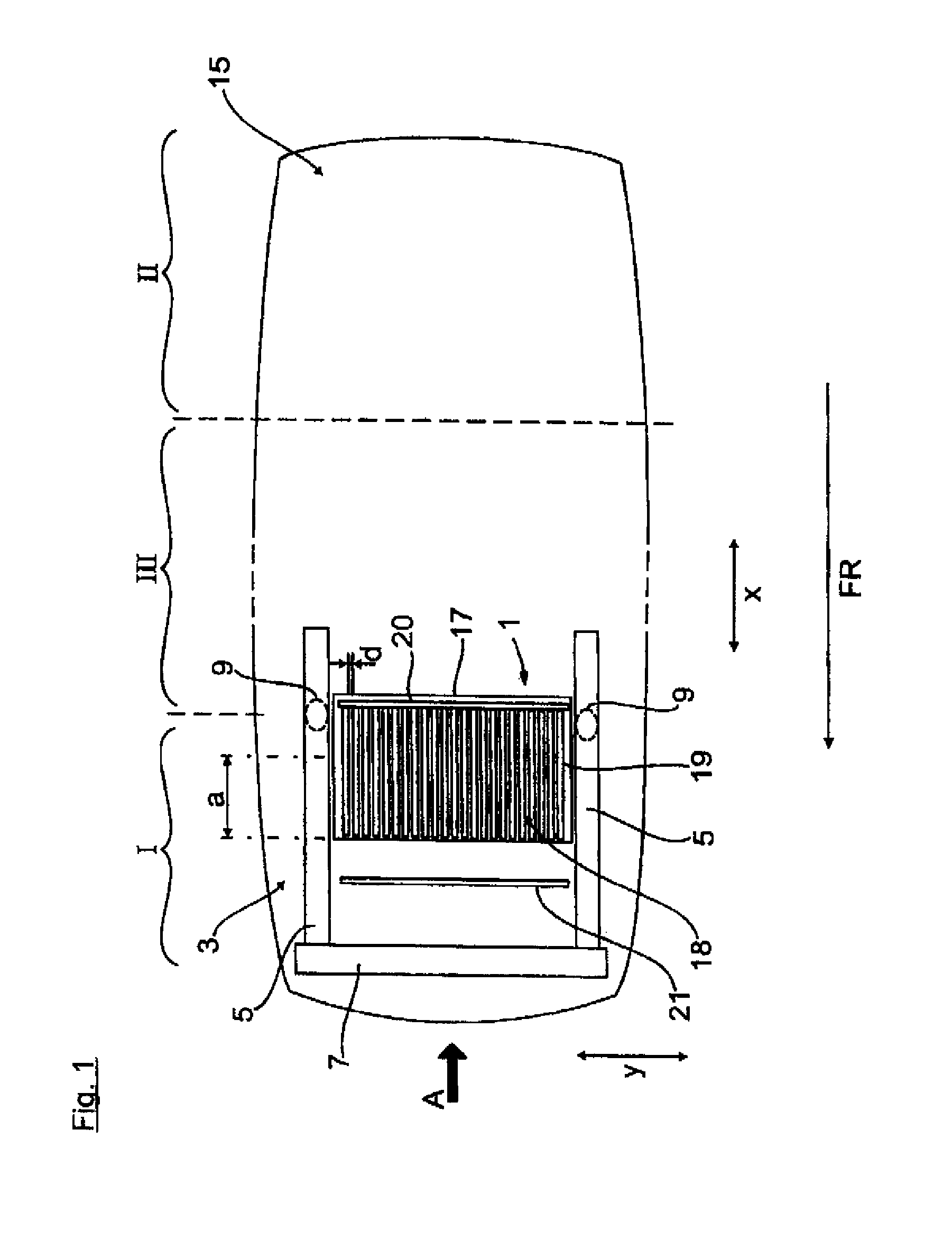 Vehicle with traction battery capable of absorbing crash energy