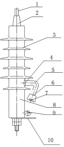 Composite insulator support fixing gap line type arrester