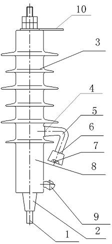 Composite insulator support fixing gap line type arrester