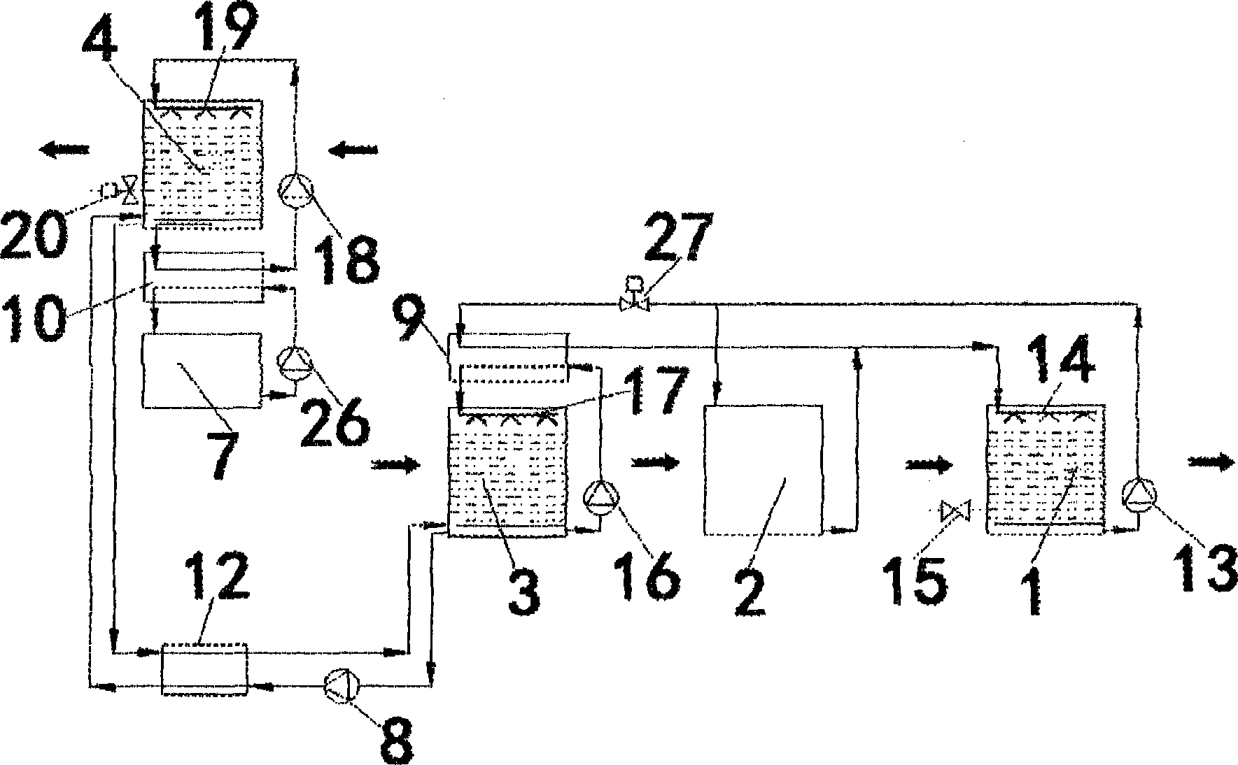 Air conditioning unit combining dehumidification with evaporative cooling and air handling method thereof