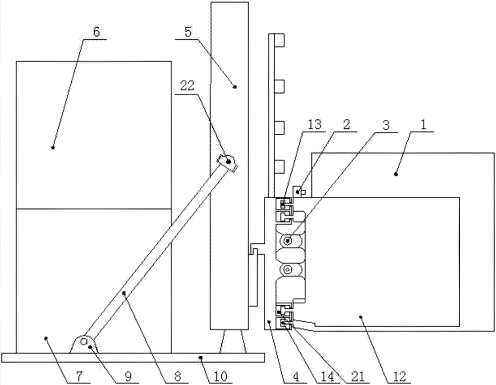 Carton gripping experiment device for simulating handling of hydraulic forklift