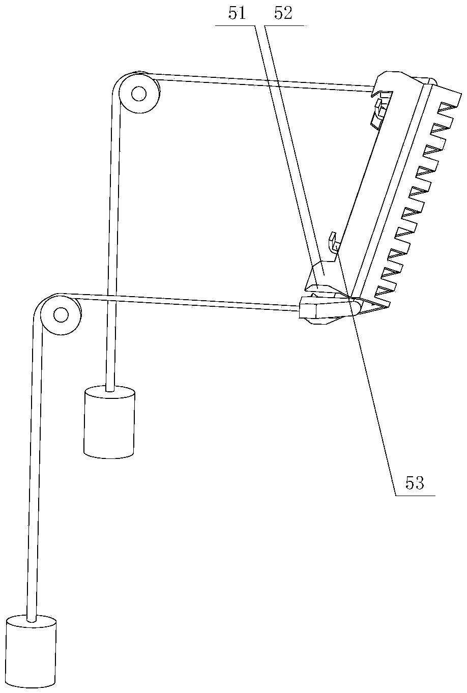 Feces-falling-door automatic paper pad clamping mechanism for automatic-defecating-assisting lying toilet bowl