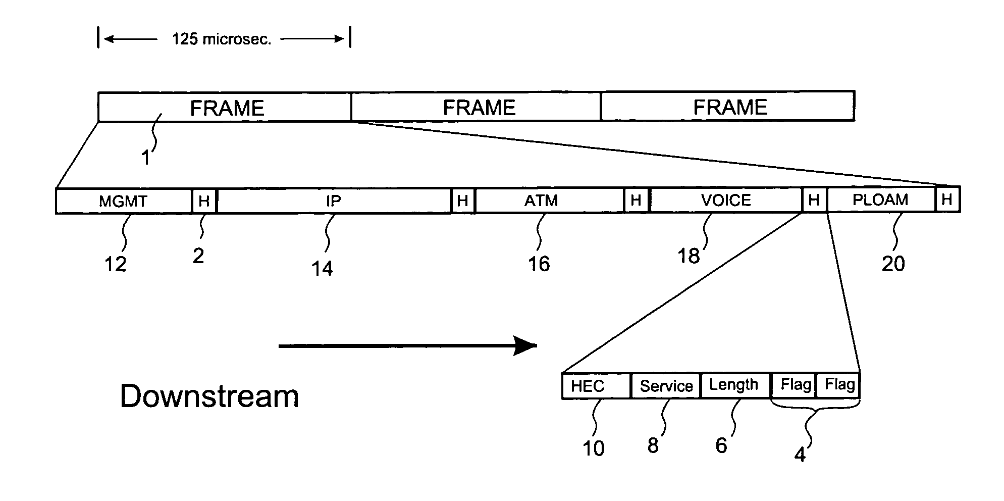 Protocol for native service transport over point-to-multipoint passive optical networks