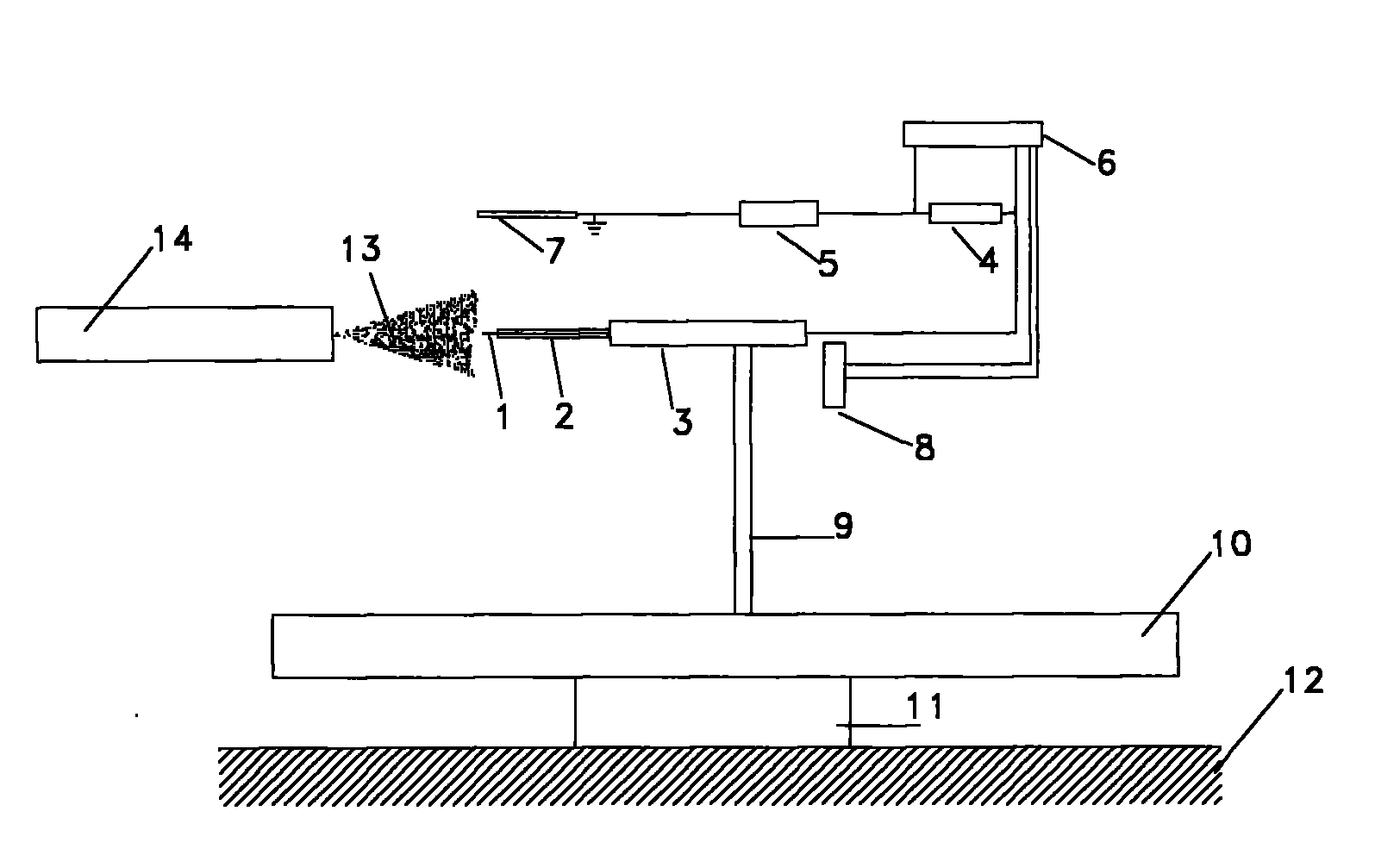 Measuring device and method of thrust vector of detection space plasma thruster