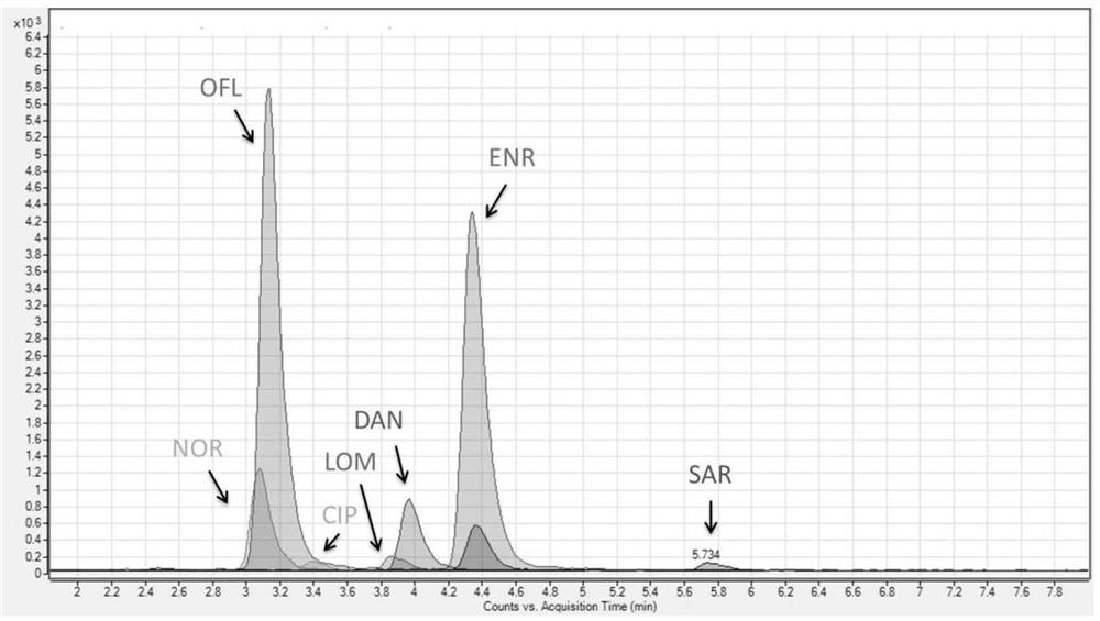 A method for extracting and analyzing quinolones using a dpx tip-type dispersive solid-phase microextraction column