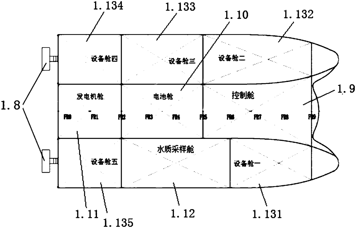 Unmanned ship used for water quality monitoring and pollution source tracking and pollution source tracking method