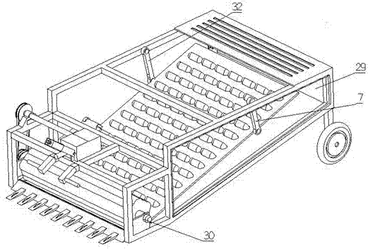 Crank rocker mechanism radix notoginseng root-soil separation delivery device