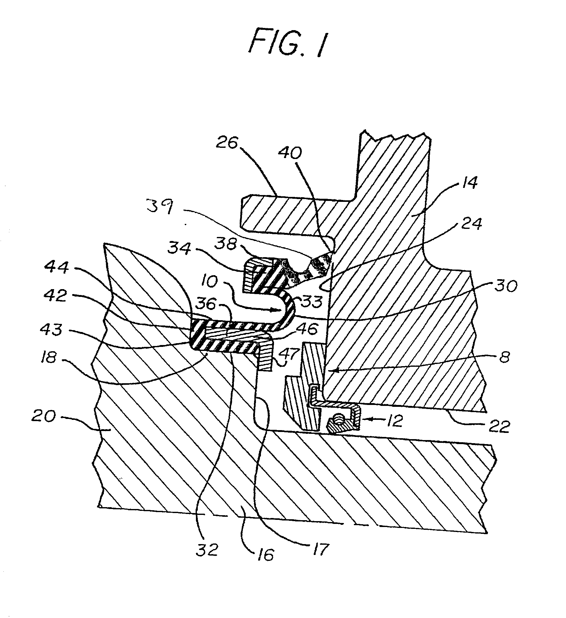 Rotary facial seal and bearing assembly with plastic ring