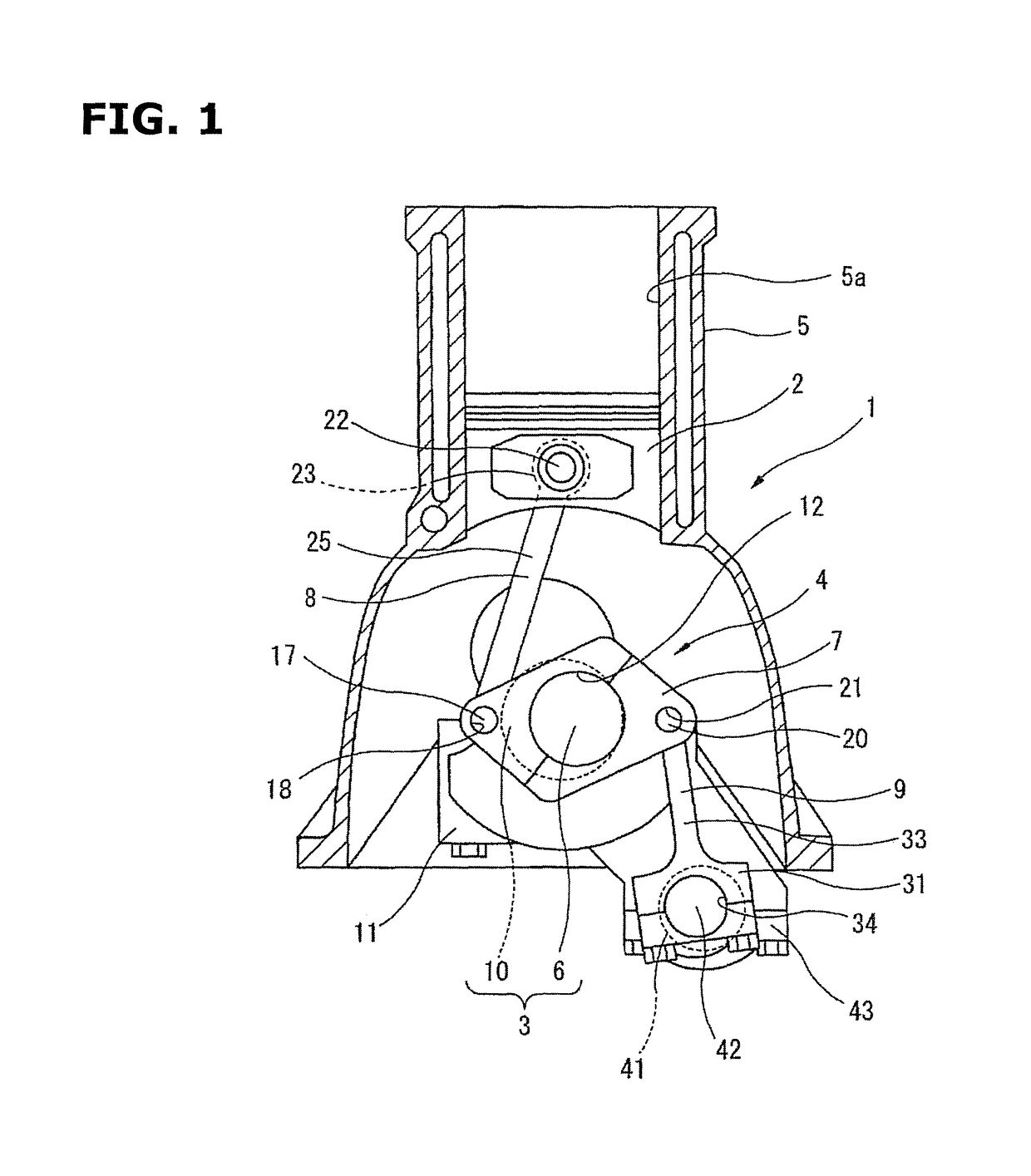 Double-link piston crank mechanism for internal combustion engine