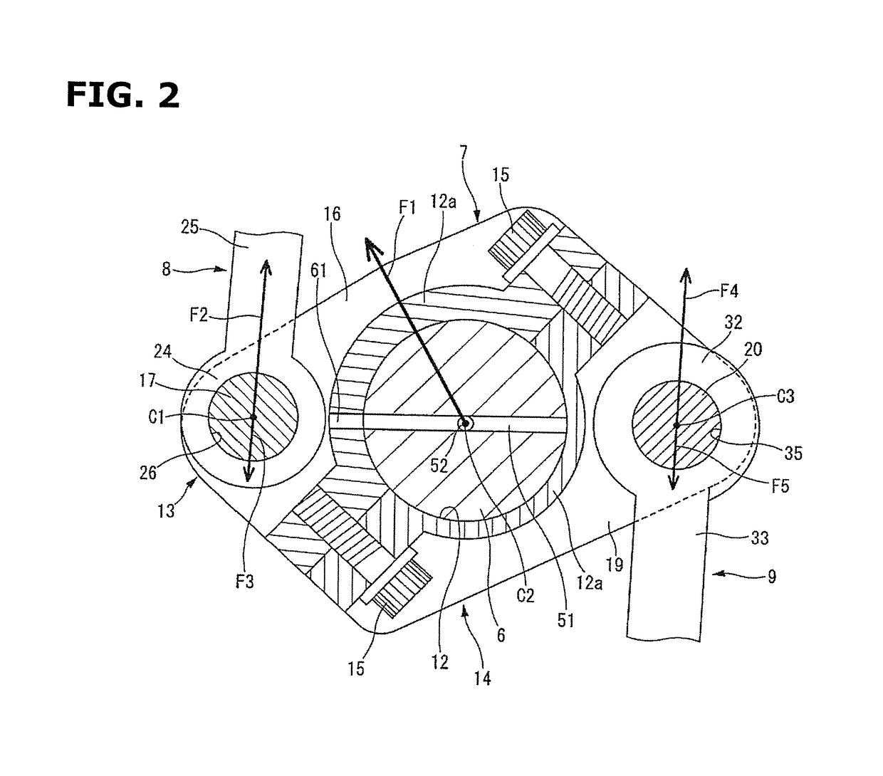 Double-link piston crank mechanism for internal combustion engine