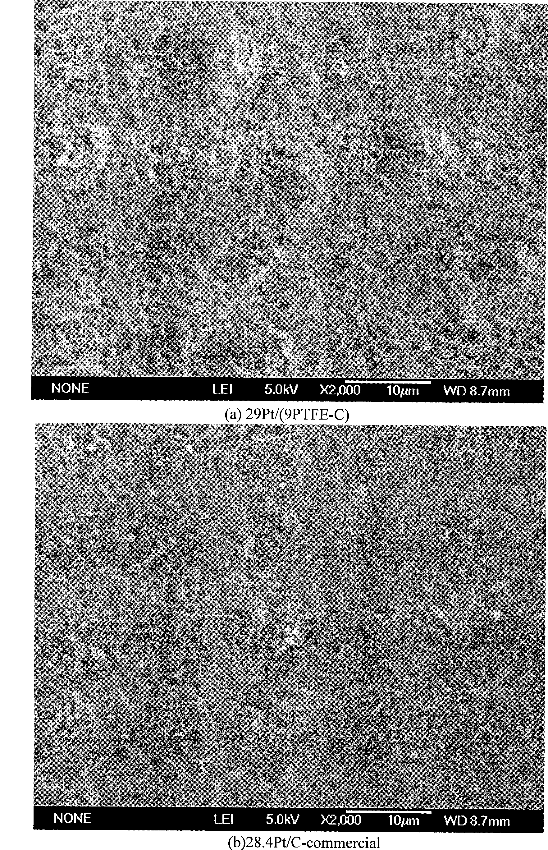 Novel use of hydrophobing agent/conductive carbon material composite body