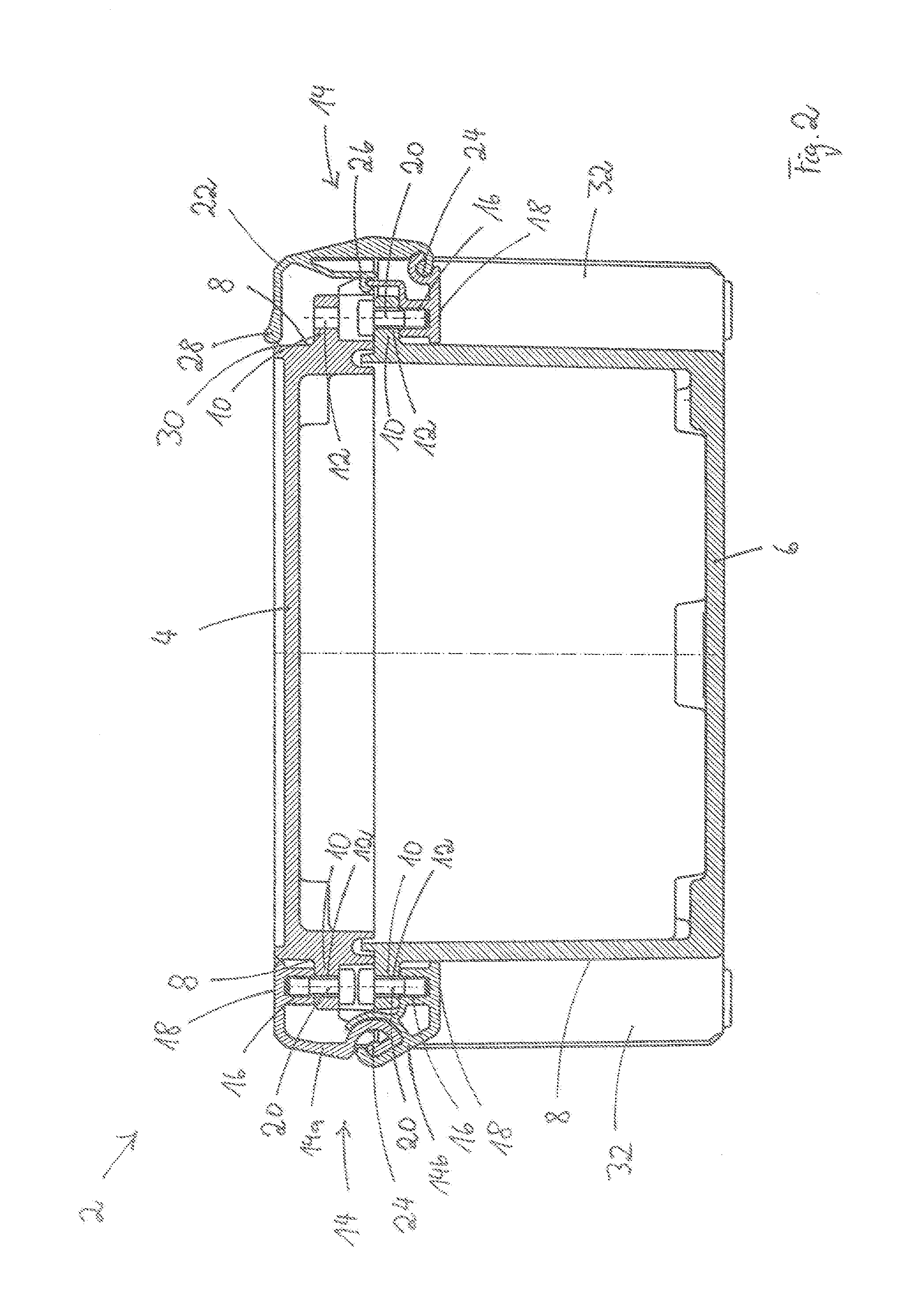 Housing Comprising Bottom Part and Top Part