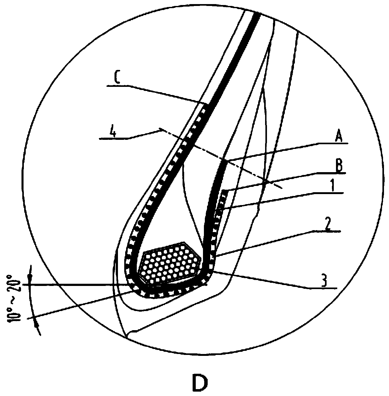 All-steel radial tire toe opening structure