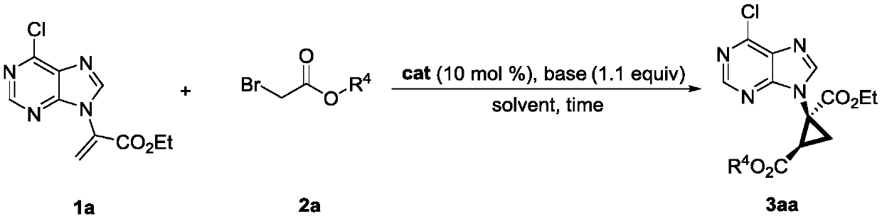 A method for the synthesis of chiral three-membered carbocyclic nucleosides by asymmetric cyclopropanation initiated by Michael addition