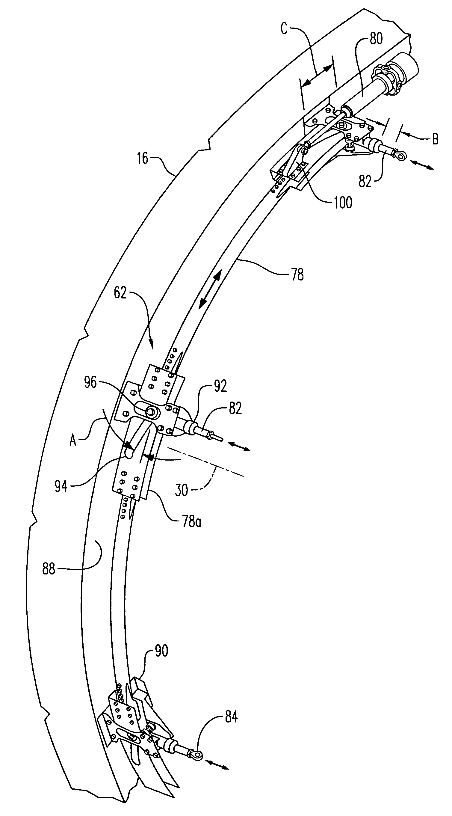 Spider actuated thrust reverser