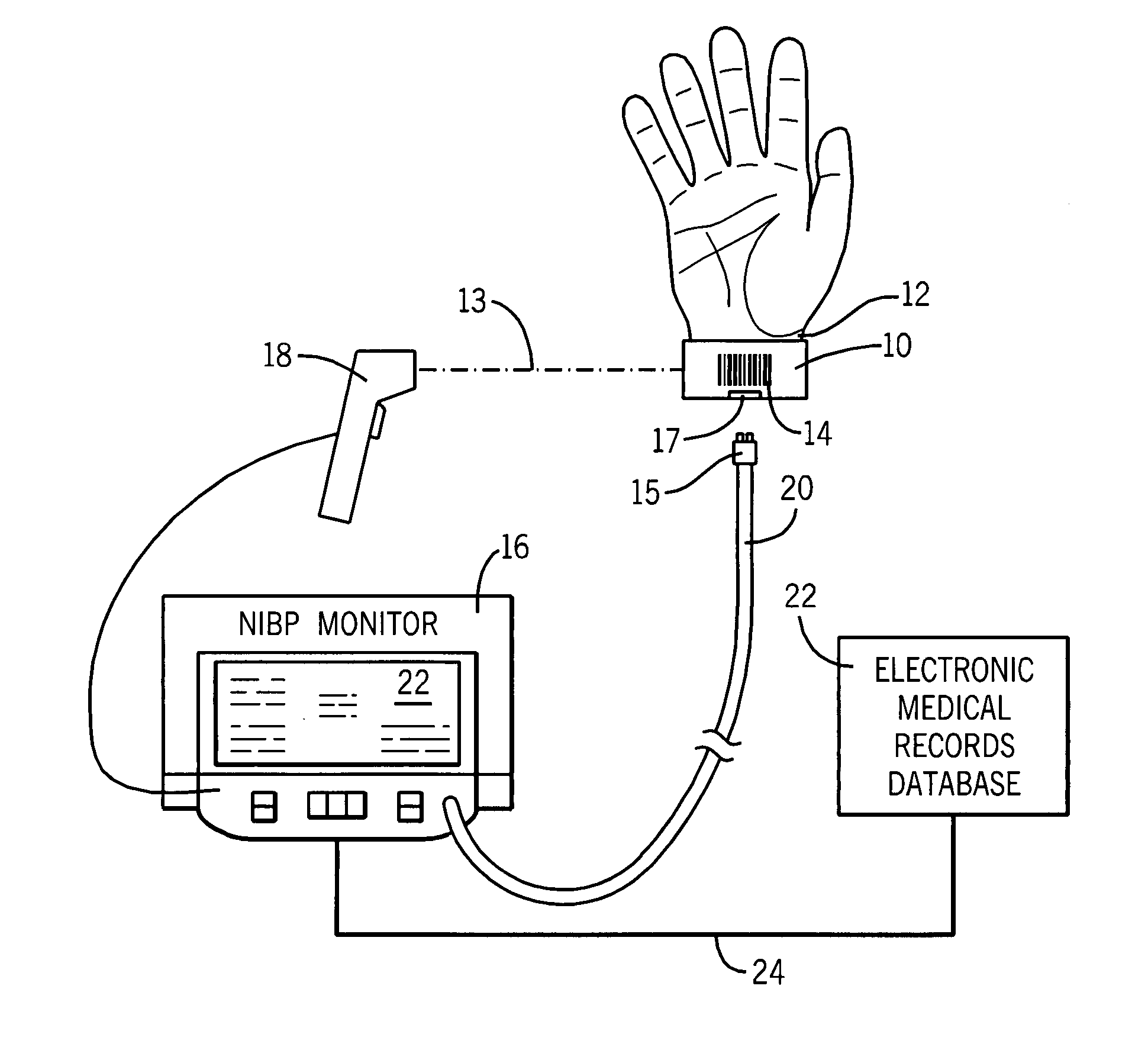 Apparatus, system and method for collecting non-invasive blood pressure readings