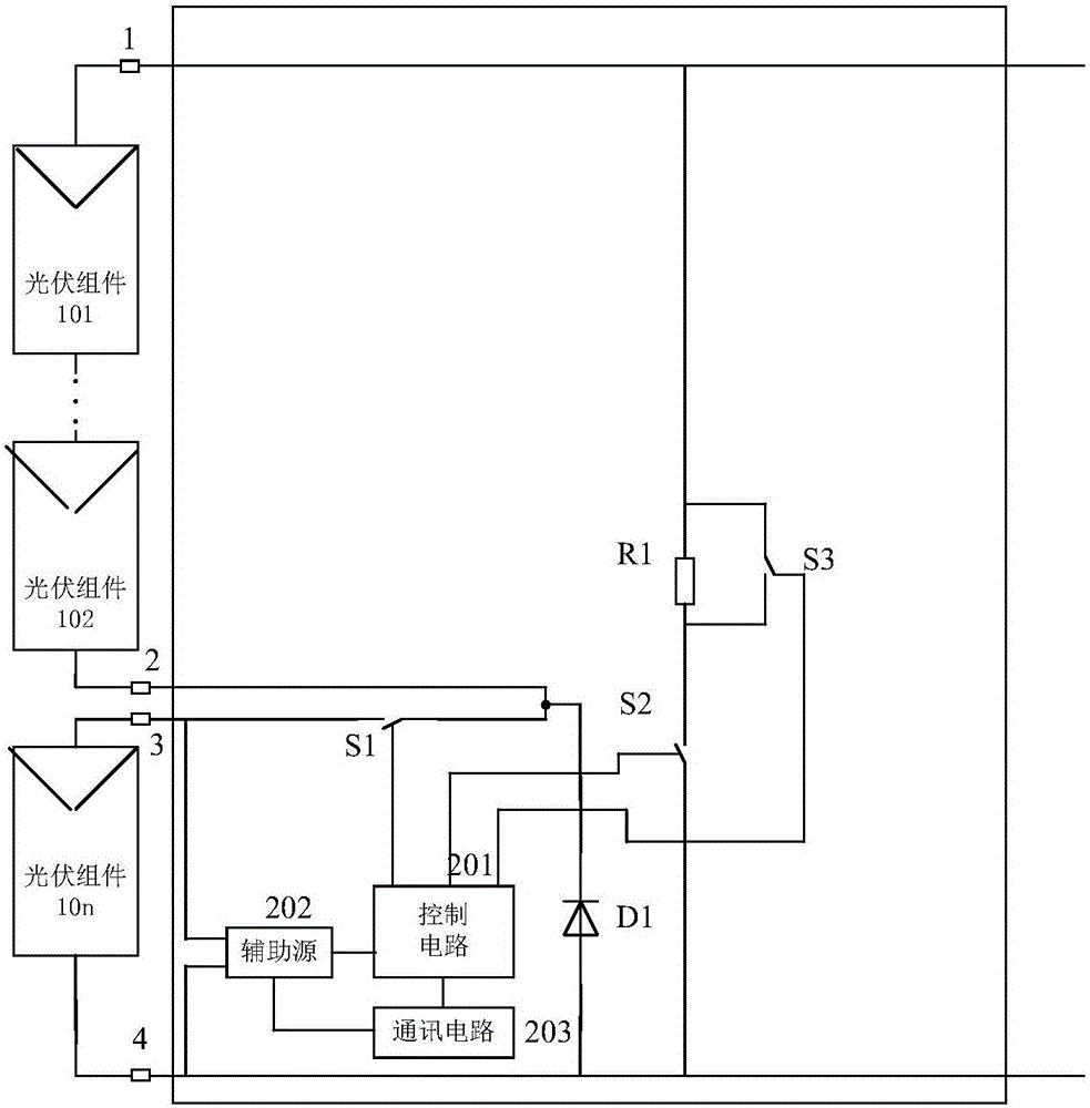 Photovoltaic rapid turn-off device and photovoltaic system