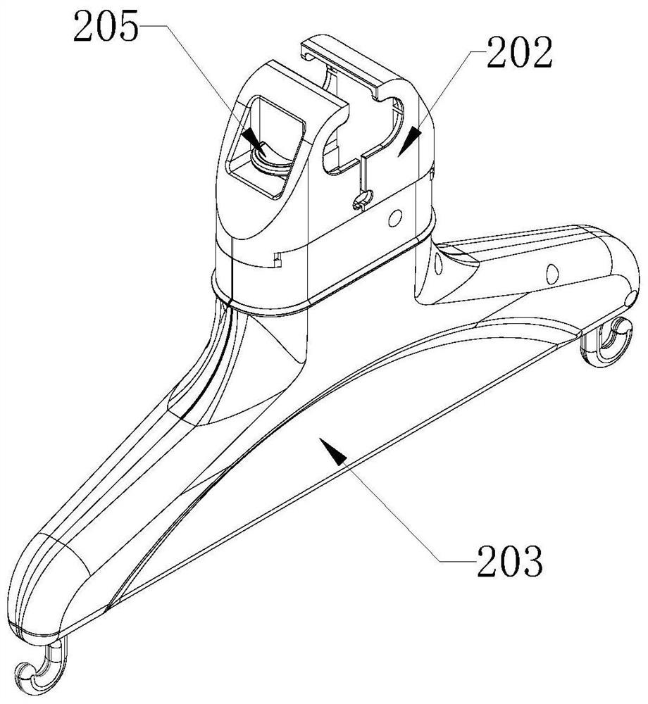 A method for realizing the connection between a clothes hanger and a clothes drying pole and a snap-fit ​​clothes hanger