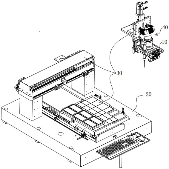 Linear light sweeping module for developing glass and liquid crystal whole film image detector