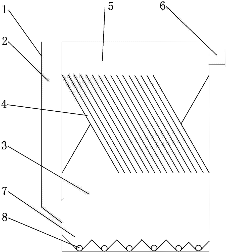 Plate-inserted inclined plate sedimentation tank