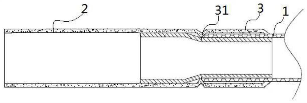 A tensile-strengthened connection method for metal pipe fittings