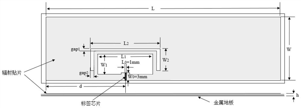 Radio frequency identification RFID anti-metal microstrip tag antenna