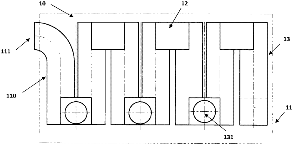 Novel heat collecting device with rectangular layout