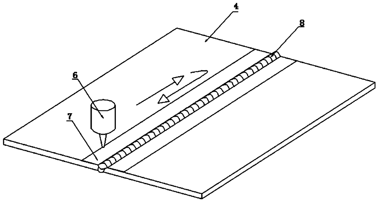 Method for reducing residual stress of metal structure material fusion welding joint