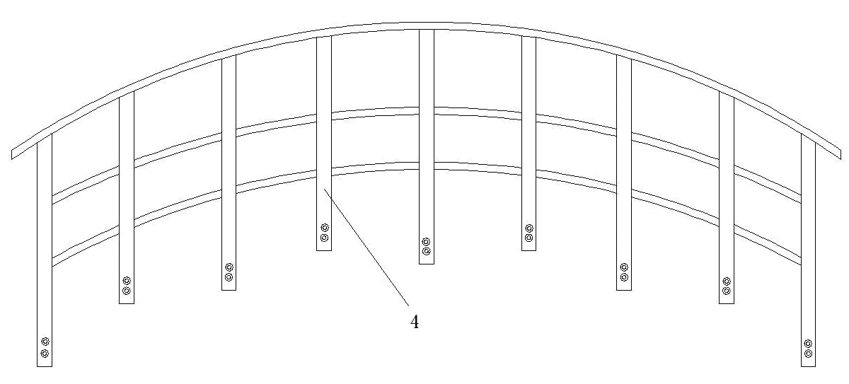 Bamboo rod system structure pedestrian arch bridge