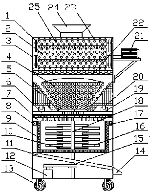 Lithium battery natural graphite multistage crushing device