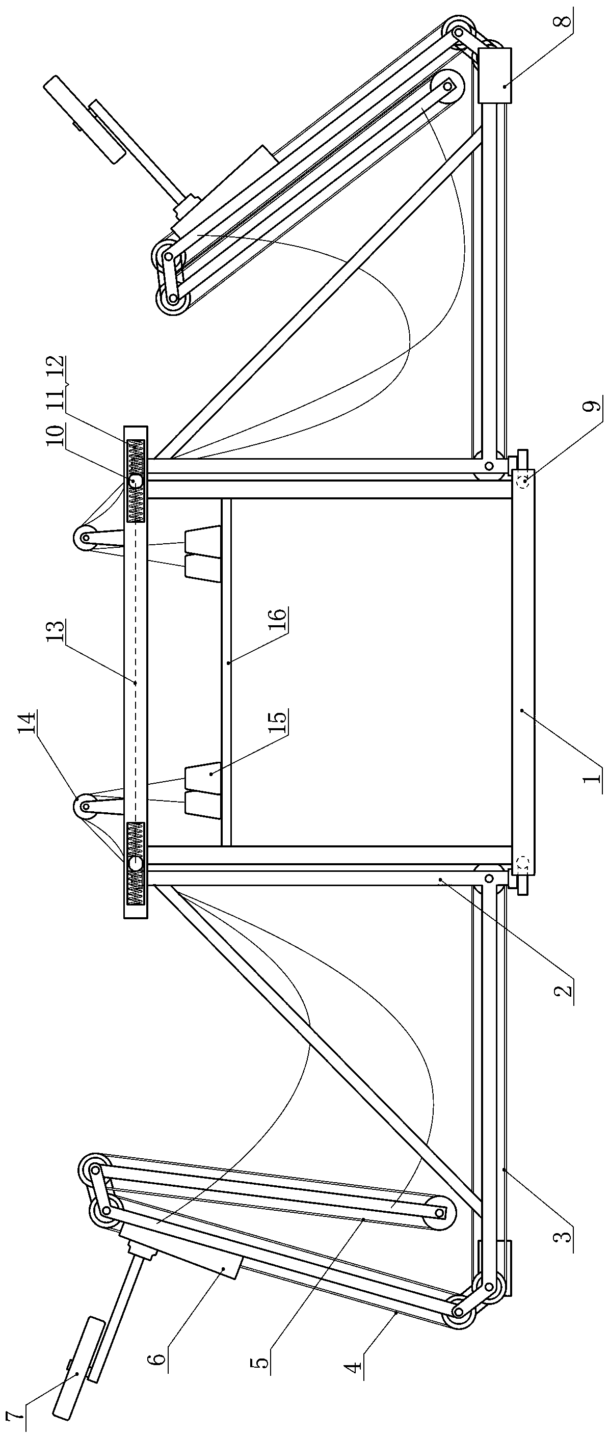 A field harvesting variable-amplitude conveying device