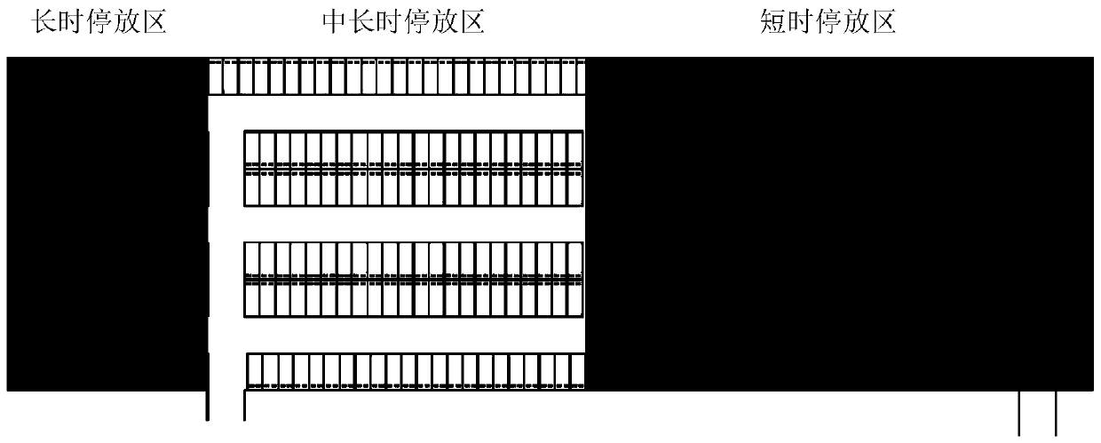 Method for guiding vehicle for parking according to regions on the basis of vehicle parking time