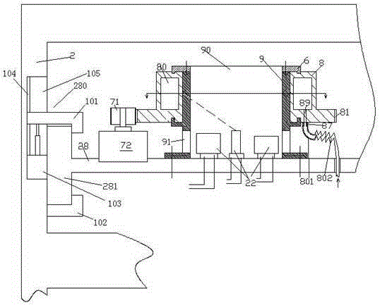 Electrical switch mounting assembly controlled by air pressure and used for power distribution cabinet