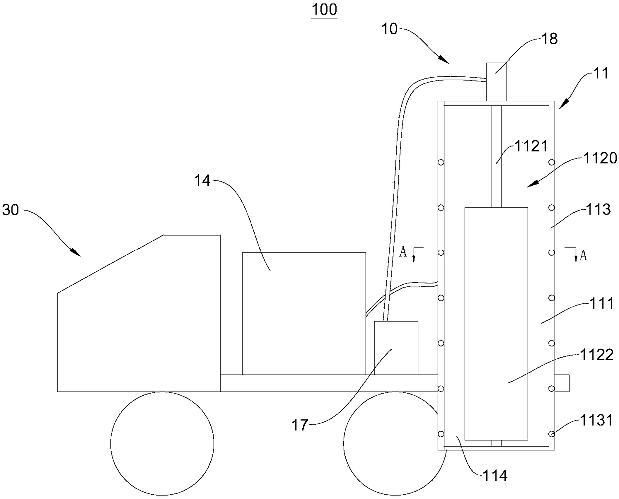 Cleaning device and cleaning vehicle