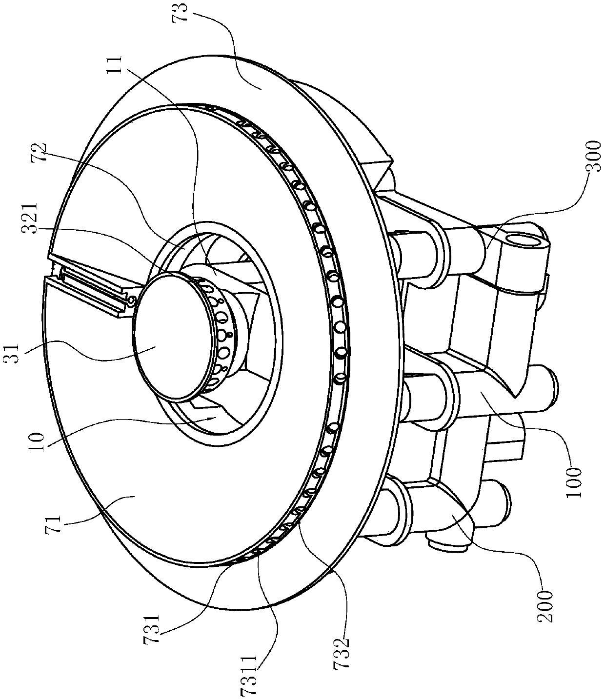 Upward air inlet combustor and kitchen range applying upward air inlet combustor