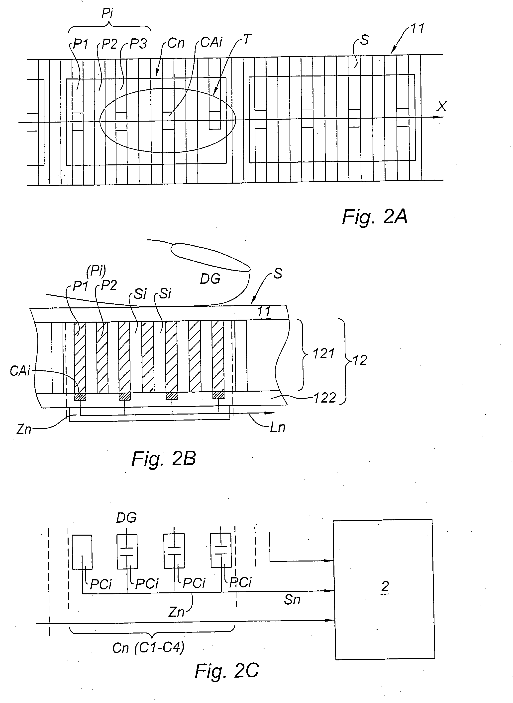 Capacitive sensor to detect a finger for a control or command operation