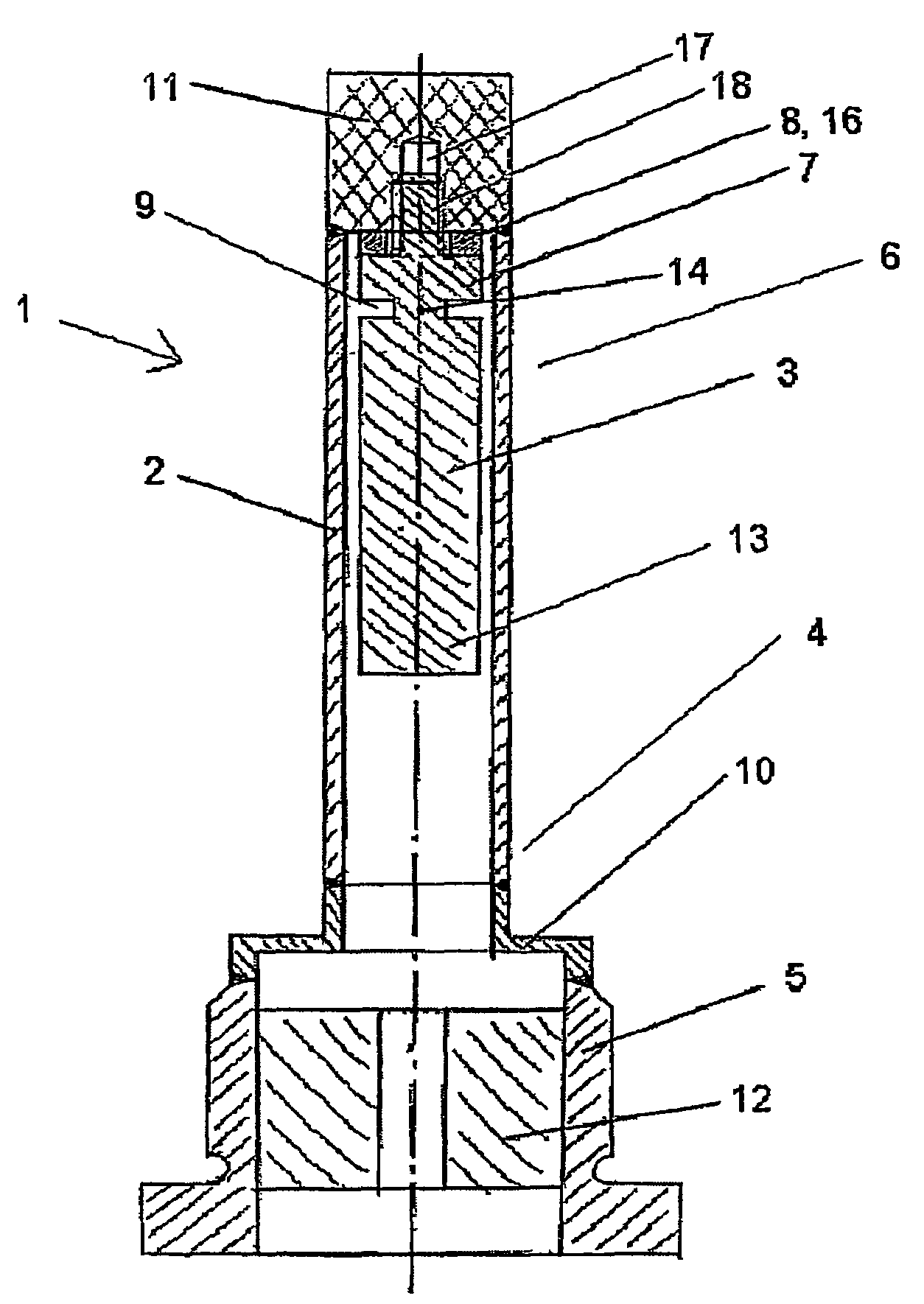 Device for determining and/or monitoring at least one physical or chemical process variable of a medium in a container