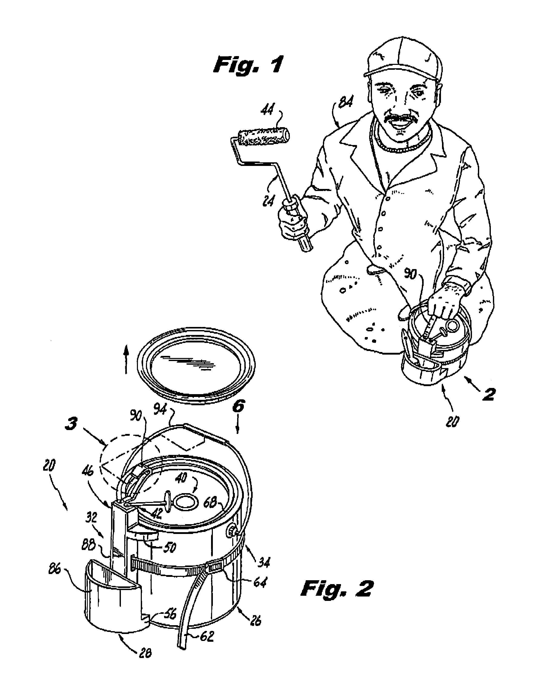 Apparatus for delivering paint to a paint roller directly from a paint can with a compartment for holding a paint brush