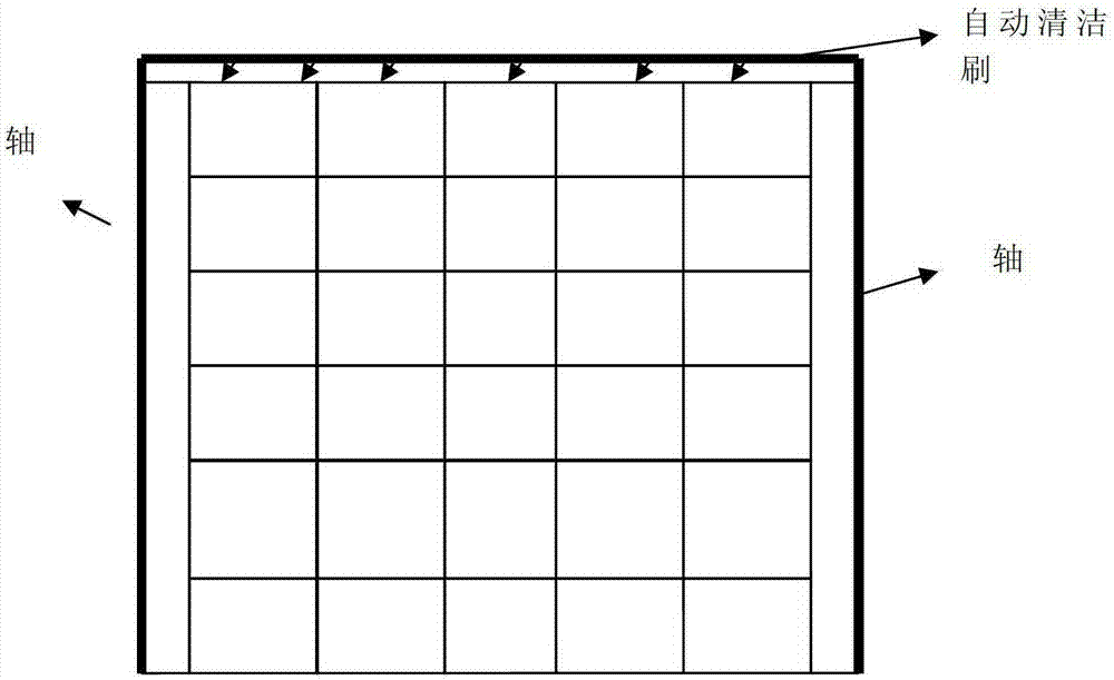 Self-cleaning device for window surface of a solar panel system