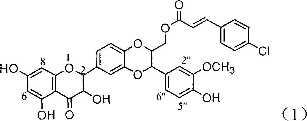 Application of 4-cinnamoyl chloride silybin in preparing medicaments for treating viral hepatitis B