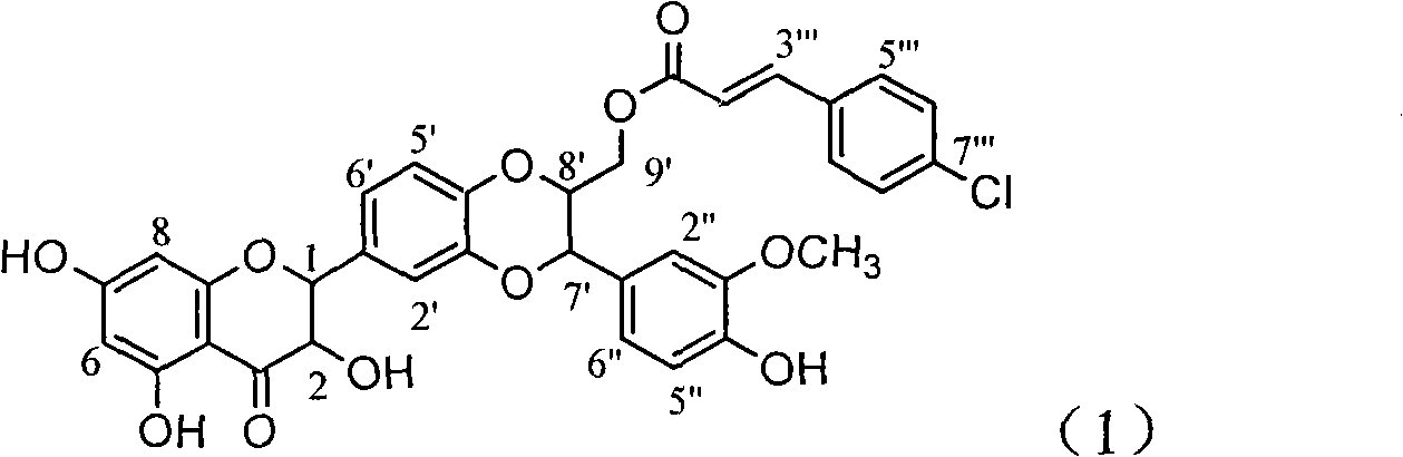 Application of 4-cinnamoyl chloride silybin in preparing medicaments for treating viral hepatitis B