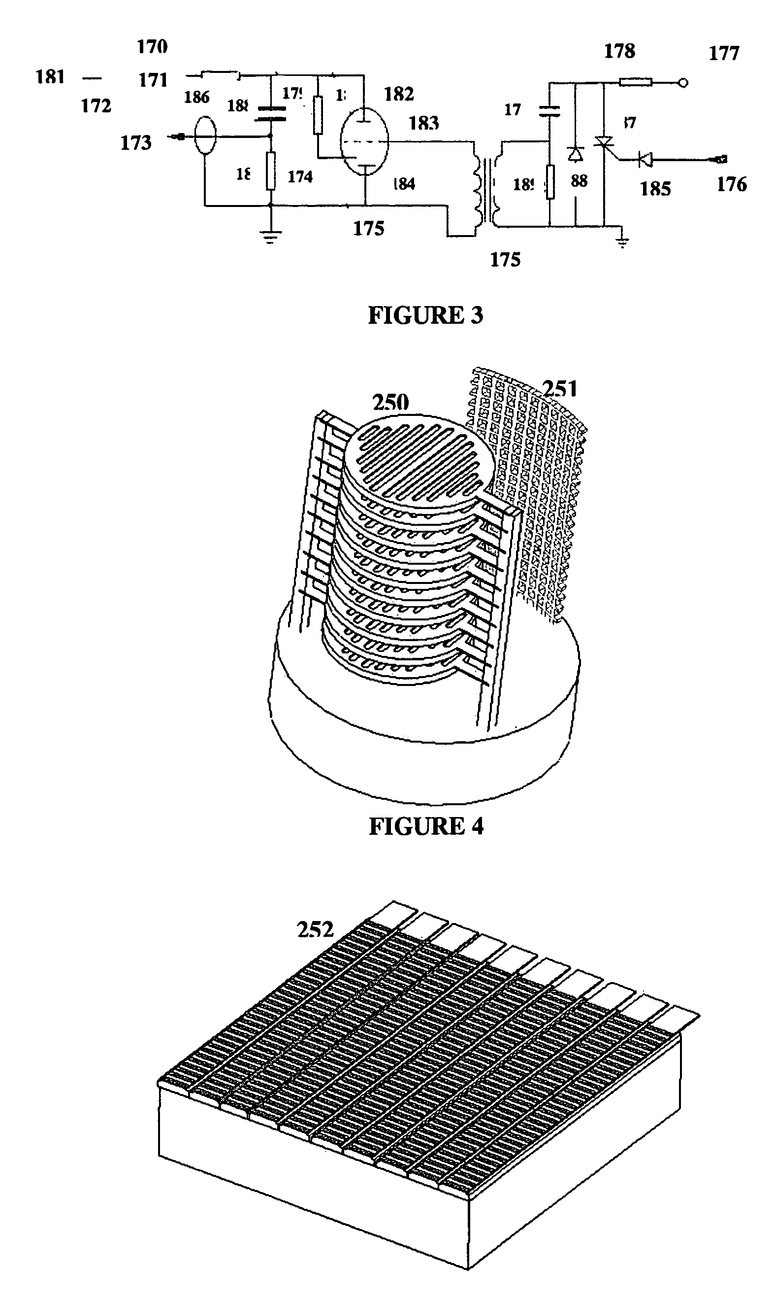 Multi-radiation source-ferroelectric-based source of plurality of radiation types