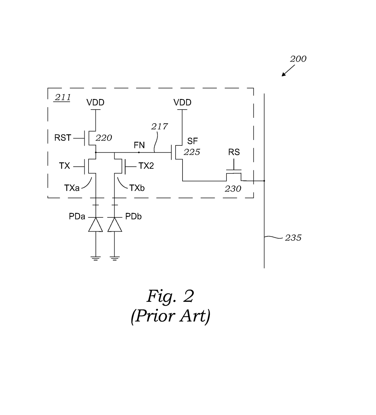 Four shared pixel with phase detection and full array readout modes