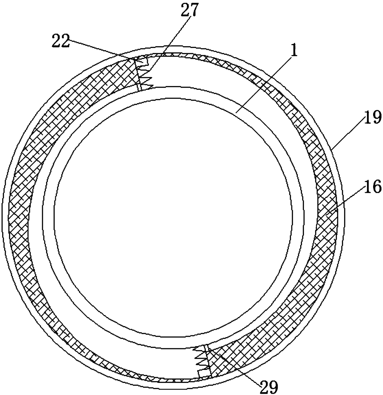 Textile wire outlet tube capable of adjusting length